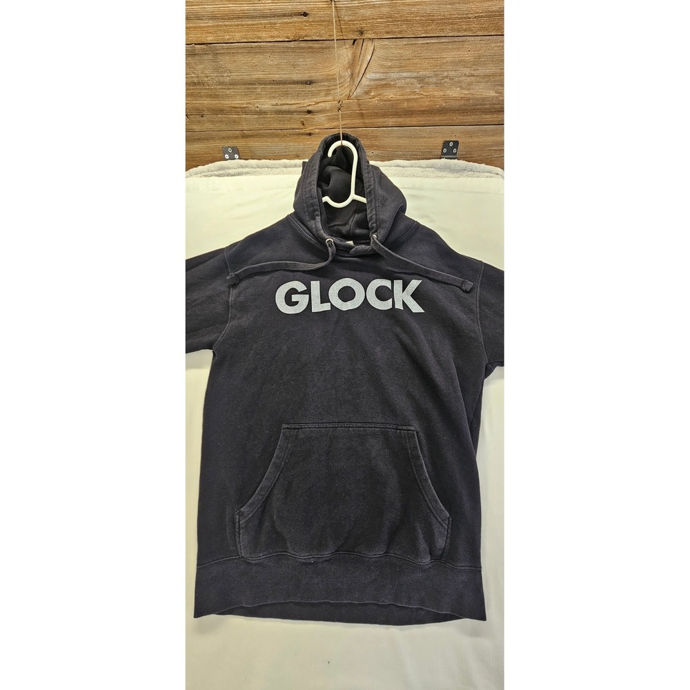 Glock Mens Black Graphic Hoodie Cotton Heritage Fleece Pullover Size Large